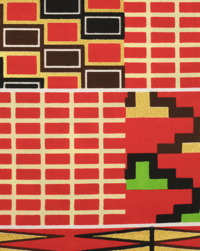 Tissu Wax Lurex Rouge Et Vert - Maison Klem